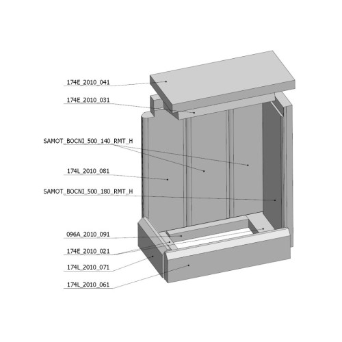Šamotová komora komplet KV HEAT L 2G S 50.44.33.13  